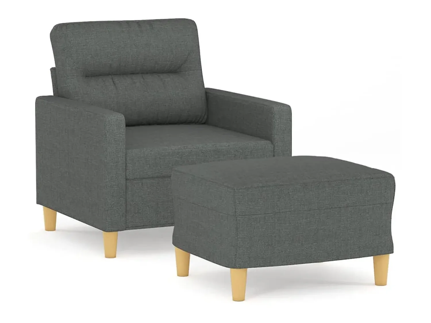 Clearance Poltrona com apoio de pés 60 cm tecido -escuro PT943393 Cinzento