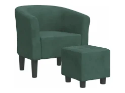 Poltrona*vidaxl Poltrona com apoio de pés veludo -escuro Verde