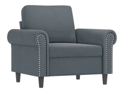 Discount Poltrona com apoio de pés 60 cm veludo -escuro PT804109 Cinzento