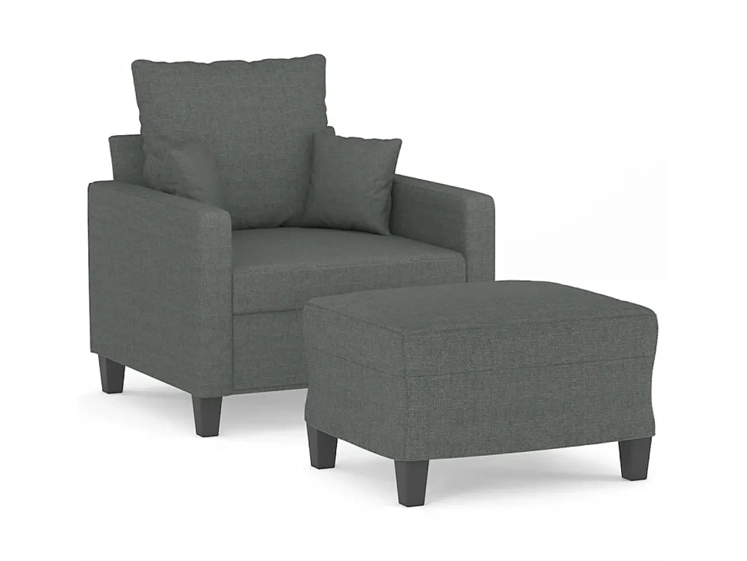 Poltrona* Poltrona com apoio de pés 60 cm tecido -escuro PT686270 Cinzento