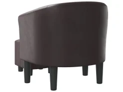 Poltrona| Poltrona com apoio de pés couro artificial PT595178 Castanho