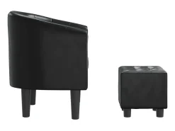 Poltrona* Poltrona com apoio de pés couro artificial PT726075 Preto