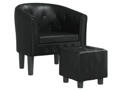 Poltrona* Poltrona com apoio de pés couro artificial PT726075 Preto