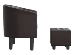 Poltrona|vidaxl Poltrona com apoio de pés couro artificial Castanho