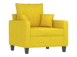 Best vidaxl Poltrona com apoio de pés 60 cm tecido -claro Amarelo