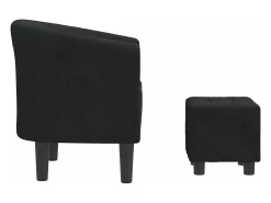 Poltrona|vidaxl Poltrona com apoio de pés veludo Preto