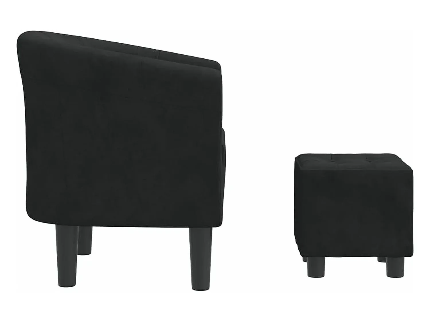 Poltrona|vidaxl Poltrona com apoio de pés veludo Preto