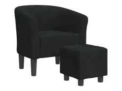Poltrona|vidaxl Poltrona com apoio de pés veludo Preto