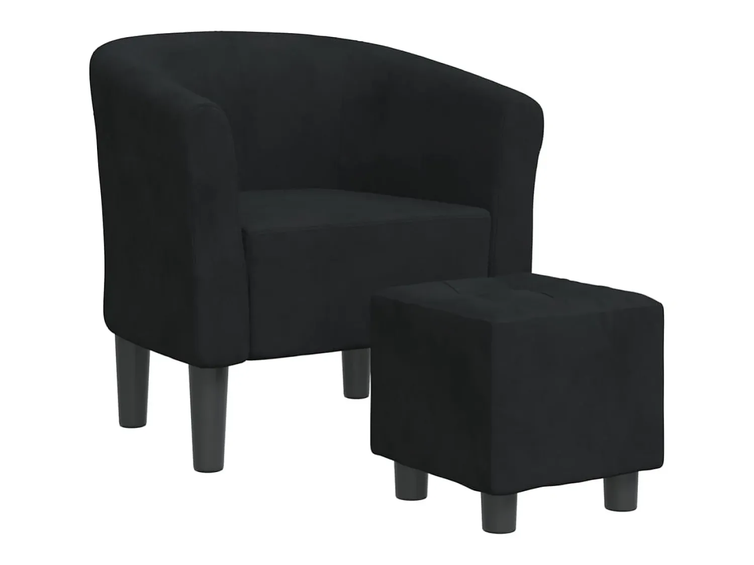 Poltrona|vidaxl Poltrona com apoio de pés veludo Preto