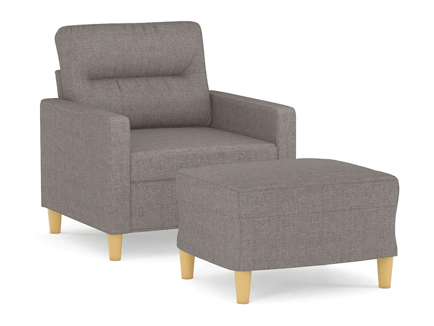 Sale Poltrona com apoio de pés 60 cm tecido cinza-acastanhado PT954869 Taupe