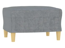 Poltrona com apoio de pés 60 cm tecido -claro PT714252 Cinzento