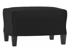 Poltrona com apoio de pés couro artificial 60 cm PT924239 Preto
