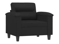 Poltrona com apoio de pés couro artificial 60 cm PT924239 Preto