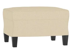 Outlet vidaxl Poltrona com apoio de pés 60 cm tecido cor Creme