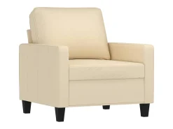 Outlet vidaxl Poltrona com apoio de pés 60 cm tecido cor Creme