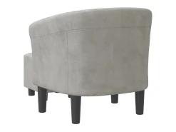 Clearance Poltrona com apoio de pés veludo -claro PT577772 Cinzento