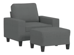 Best Poltrona com apoio de pés 60 cm tecido -escuro PT868253 Cinzento