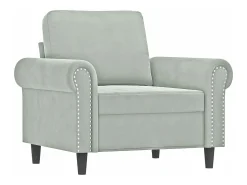 Discount Poltrona com apoio de pés 60 cm veludo -claro PT265416 Cinzento