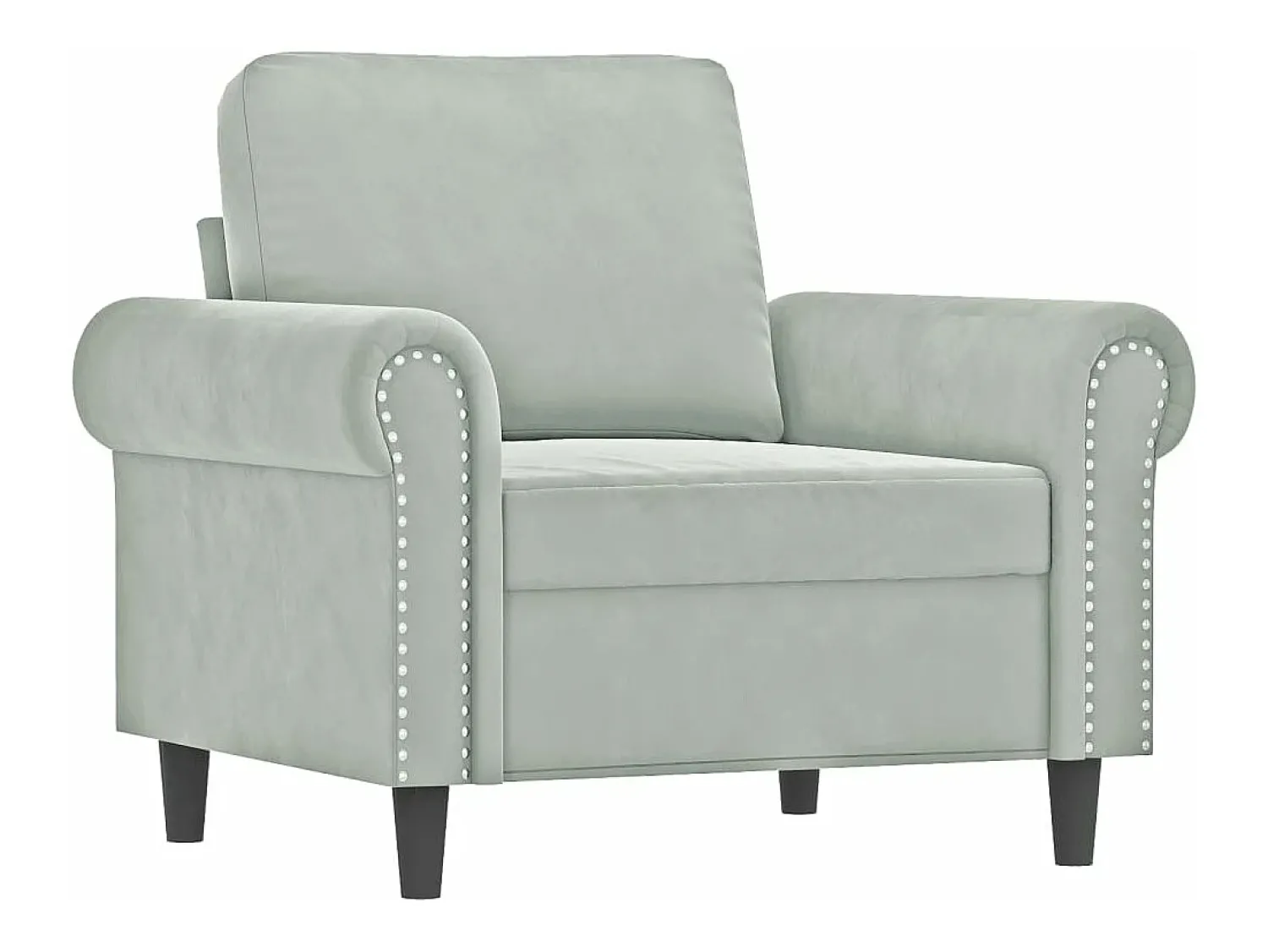 Discount Poltrona com apoio de pés 60 cm veludo -claro PT265416 Cinzento