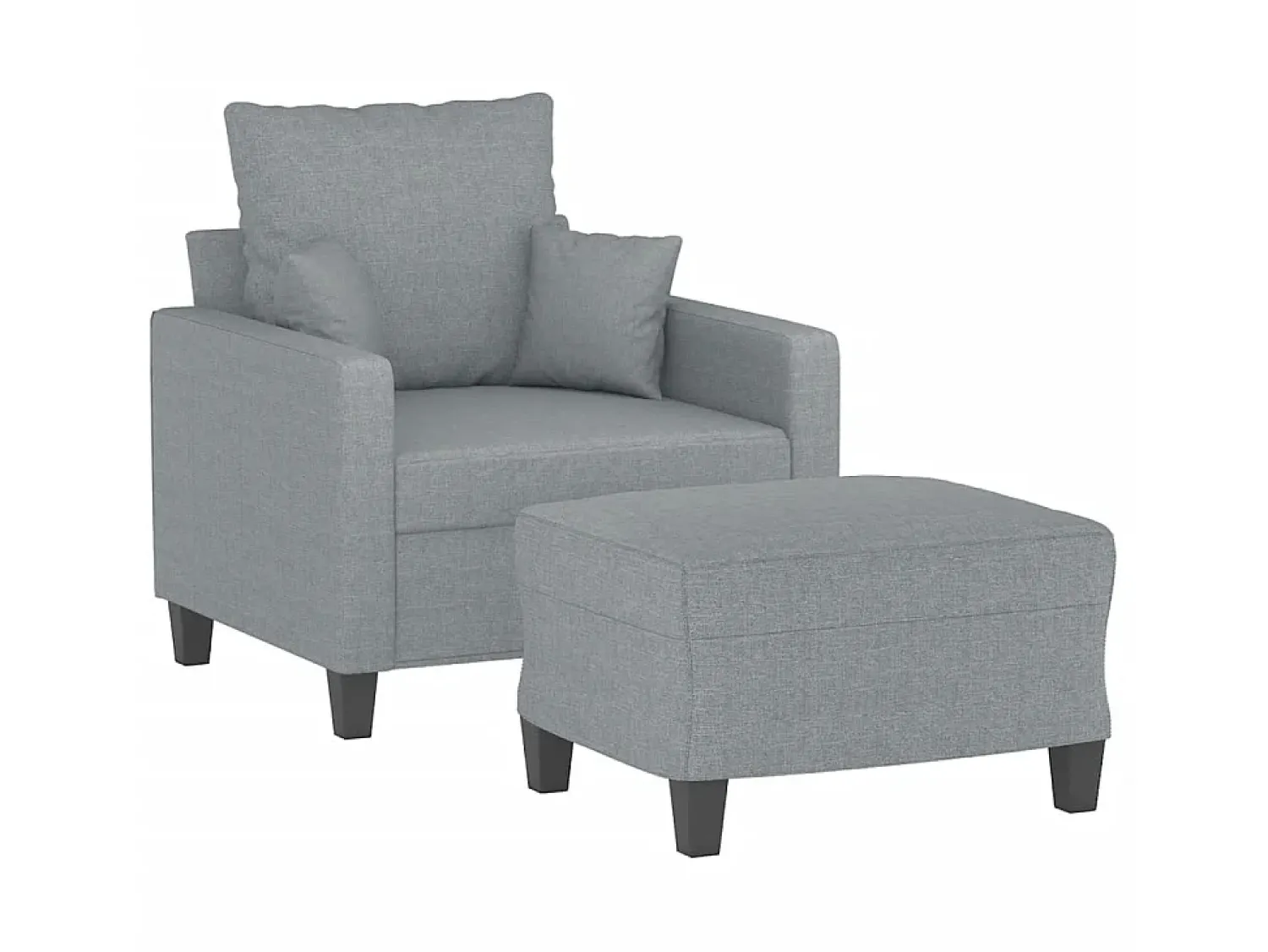 Poltrona* Poltrona com apoio de pés 60 cm tecido -claro PT460836 Cinzento