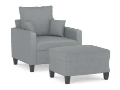 Poltrona* Poltrona com apoio de pés 60 cm tecido -claro PT460836 Cinzento