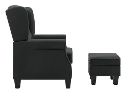 Discount vidaxl Poltrona com apoio de pés tecido -escuro Cinzento