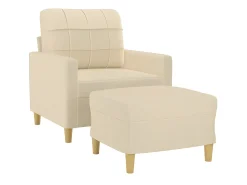 Poltrona* Poltrona com apoio de pés 60 cm tecido cor PT954410 Creme