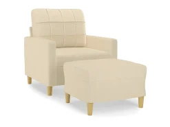 Poltrona* Poltrona com apoio de pés 60 cm tecido cor PT954410 Creme