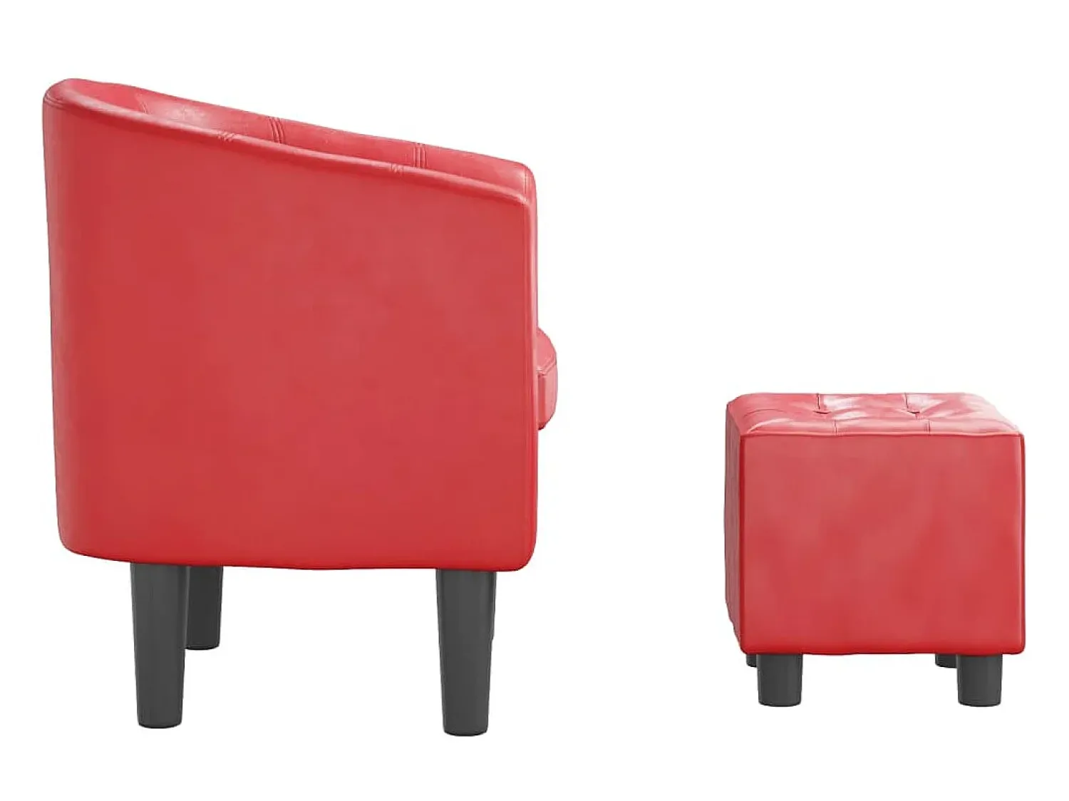 Poltrona| Poltrona com apoio de pés couro artificial PT539258 Vermelho