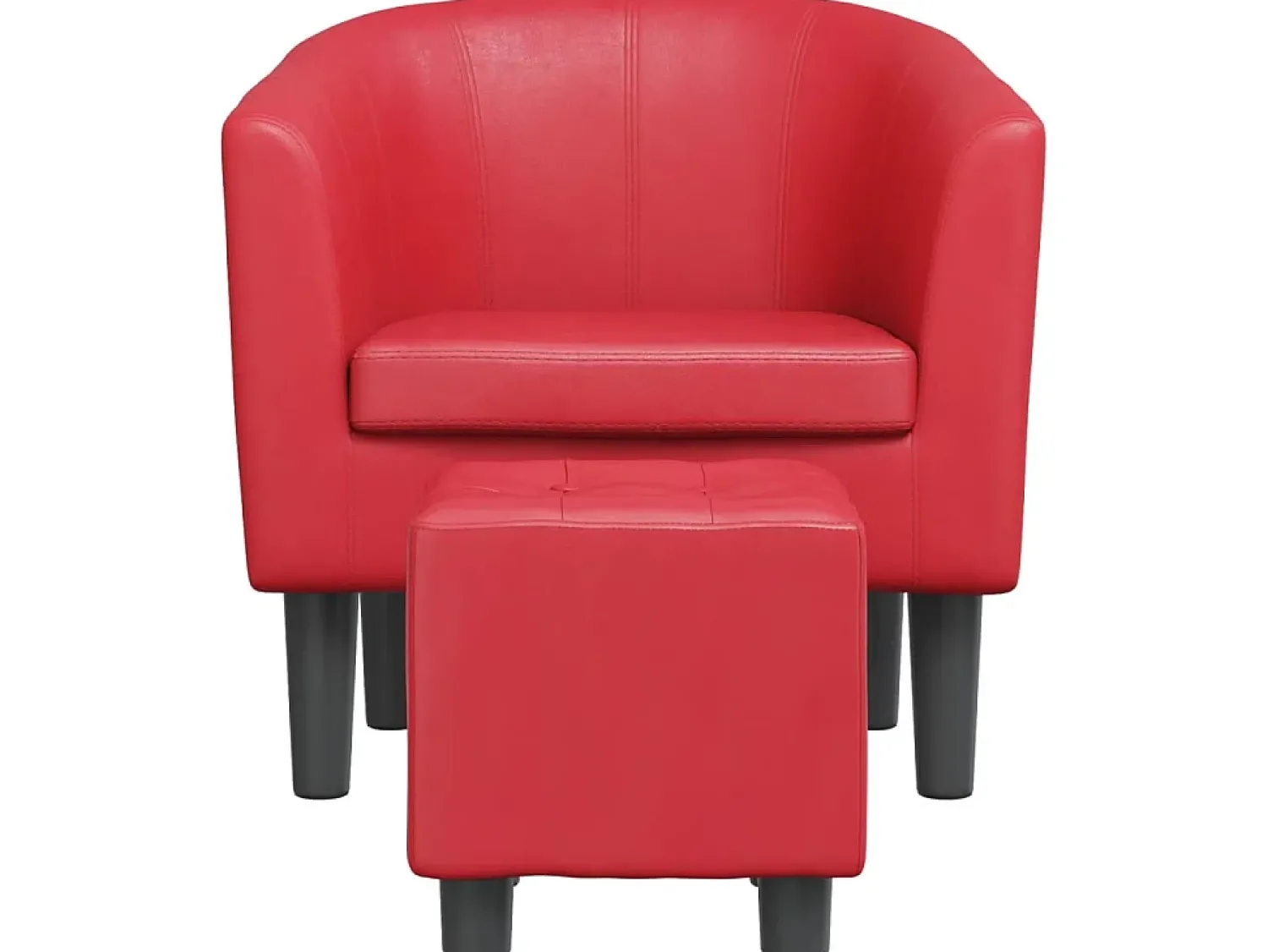 Poltrona| Poltrona com apoio de pés couro artificial PT539258 Vermelho