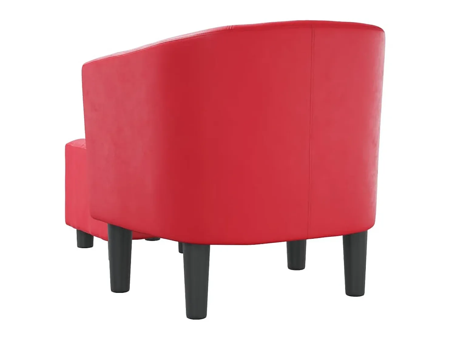 Poltrona| Poltrona com apoio de pés couro artificial PT539258 Vermelho