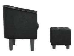 Hot vidaxl Poltrona com apoio de pés couro artificial Preto