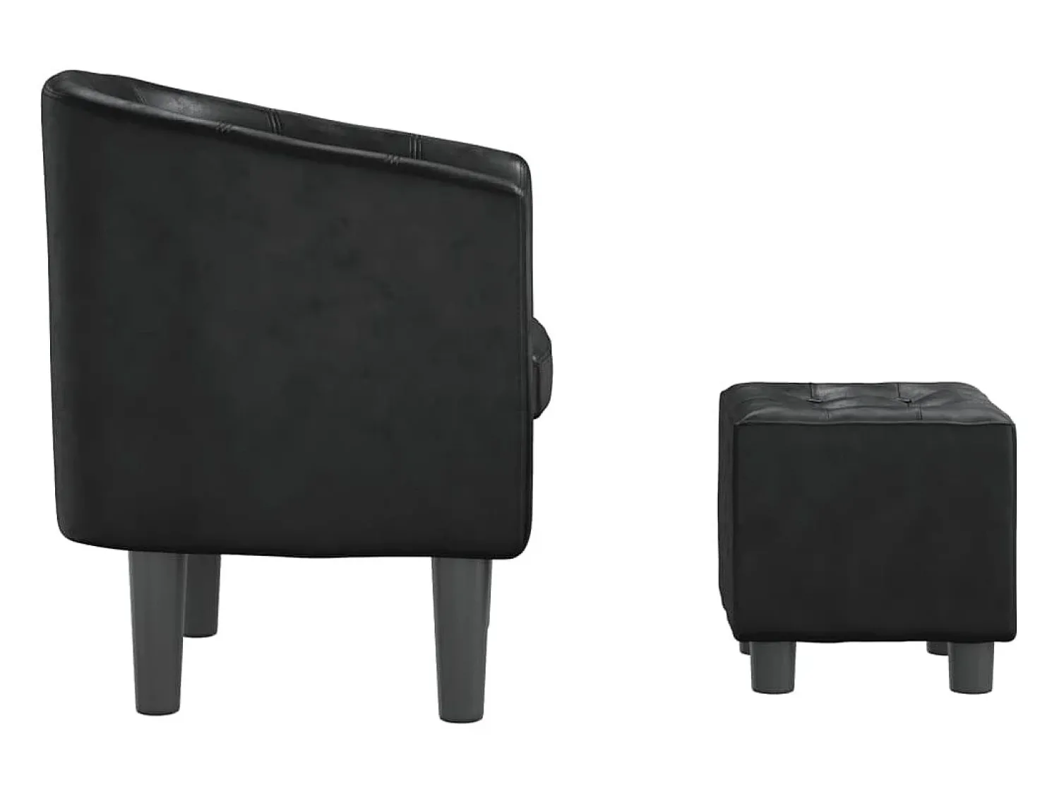 Hot vidaxl Poltrona com apoio de pés couro artificial Preto
