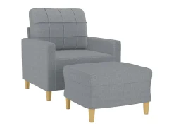 Poltrona| Poltrona com apoio de pés 60 cm tecido -claro PT725897 Cinzento