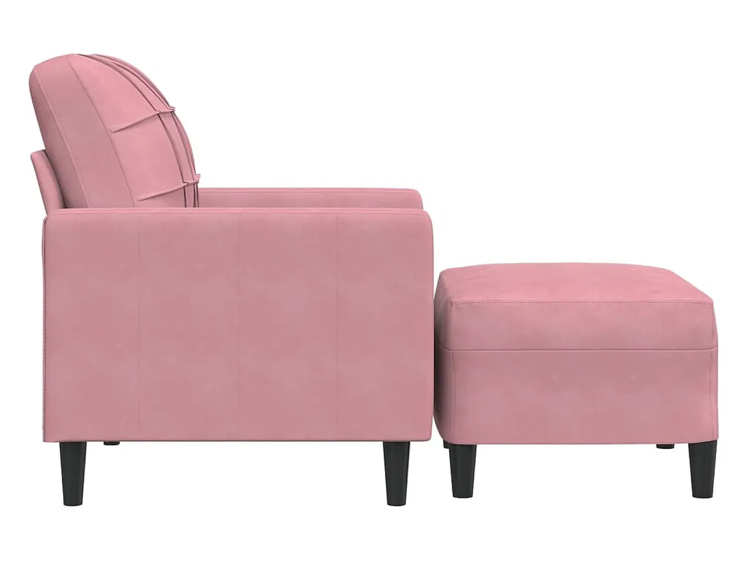New vidaxl Poltrona com apoio de pés 60 cm veludo Rosa