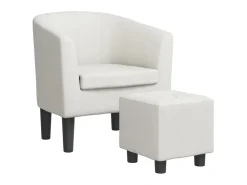 Poltrona* Poltrona com apoio de pés couro artificial PT914611 Branco