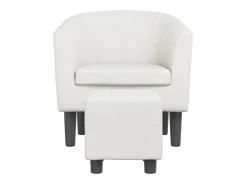 Poltrona* Poltrona com apoio de pés couro artificial PT914611 Branco