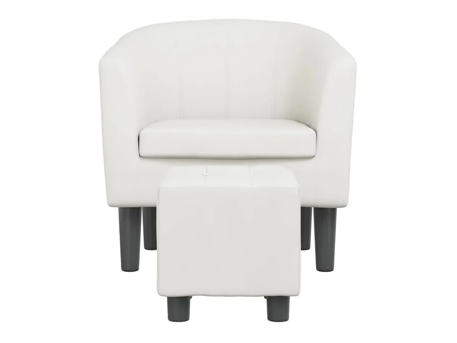 Poltrona* Poltrona com apoio de pés couro artificial PT914611 Branco