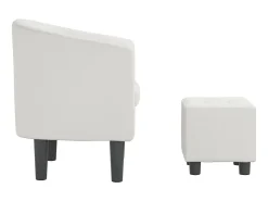 Poltrona* Poltrona com apoio de pés couro artificial PT914611 Branco