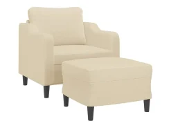 Poltrona| Poltrona com apoio de pés 60 cm tecido cor PT911298 Creme