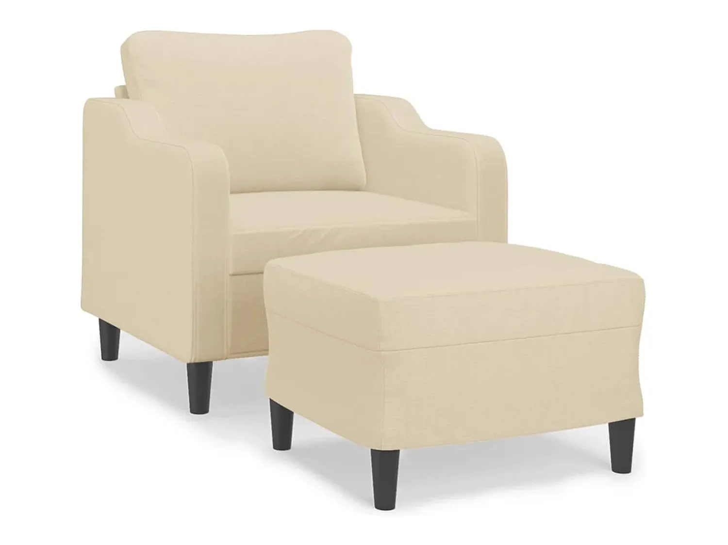Poltrona| Poltrona com apoio de pés 60 cm tecido cor PT911298 Creme
