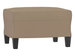 Online Poltrona com apoio de pés 60 cm couro artificial cappuccino PT699867 Castanho