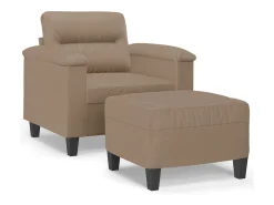 Online Poltrona com apoio de pés 60 cm couro artificial cappuccino PT699867 Castanho
