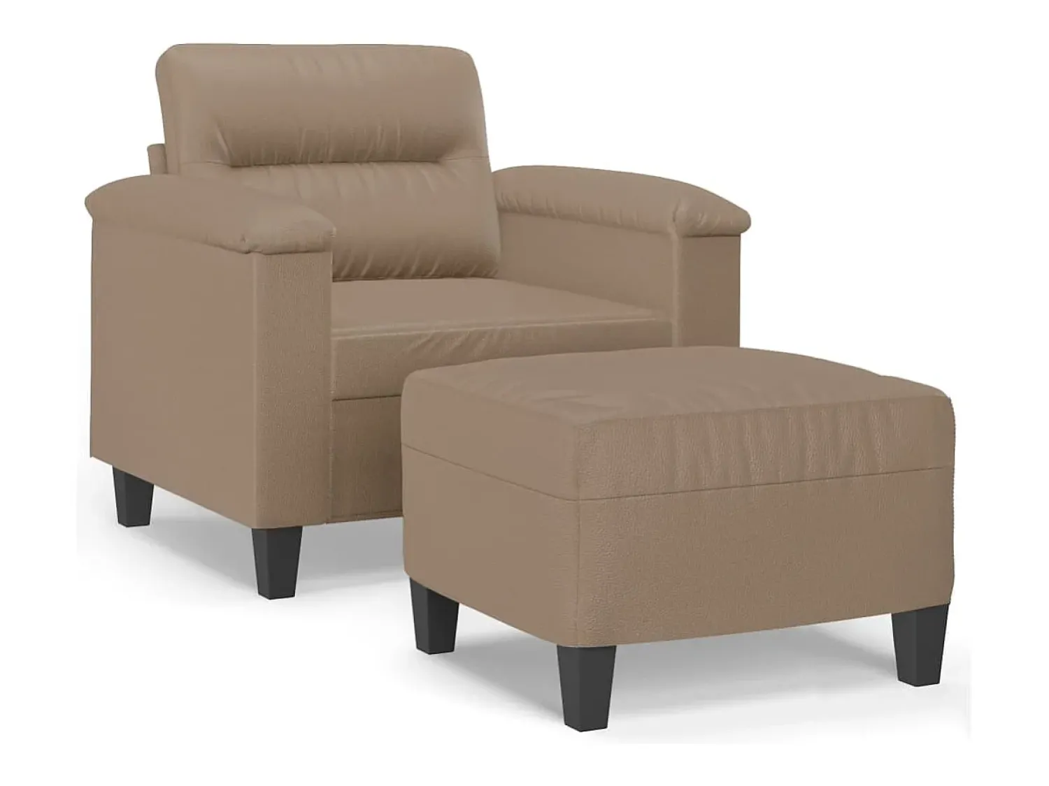 Online Poltrona com apoio de pés 60 cm couro artificial cappuccino PT699867 Castanho