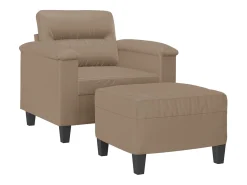 Online Poltrona com apoio de pés 60 cm couro artificial cappuccino PT699867 Castanho
