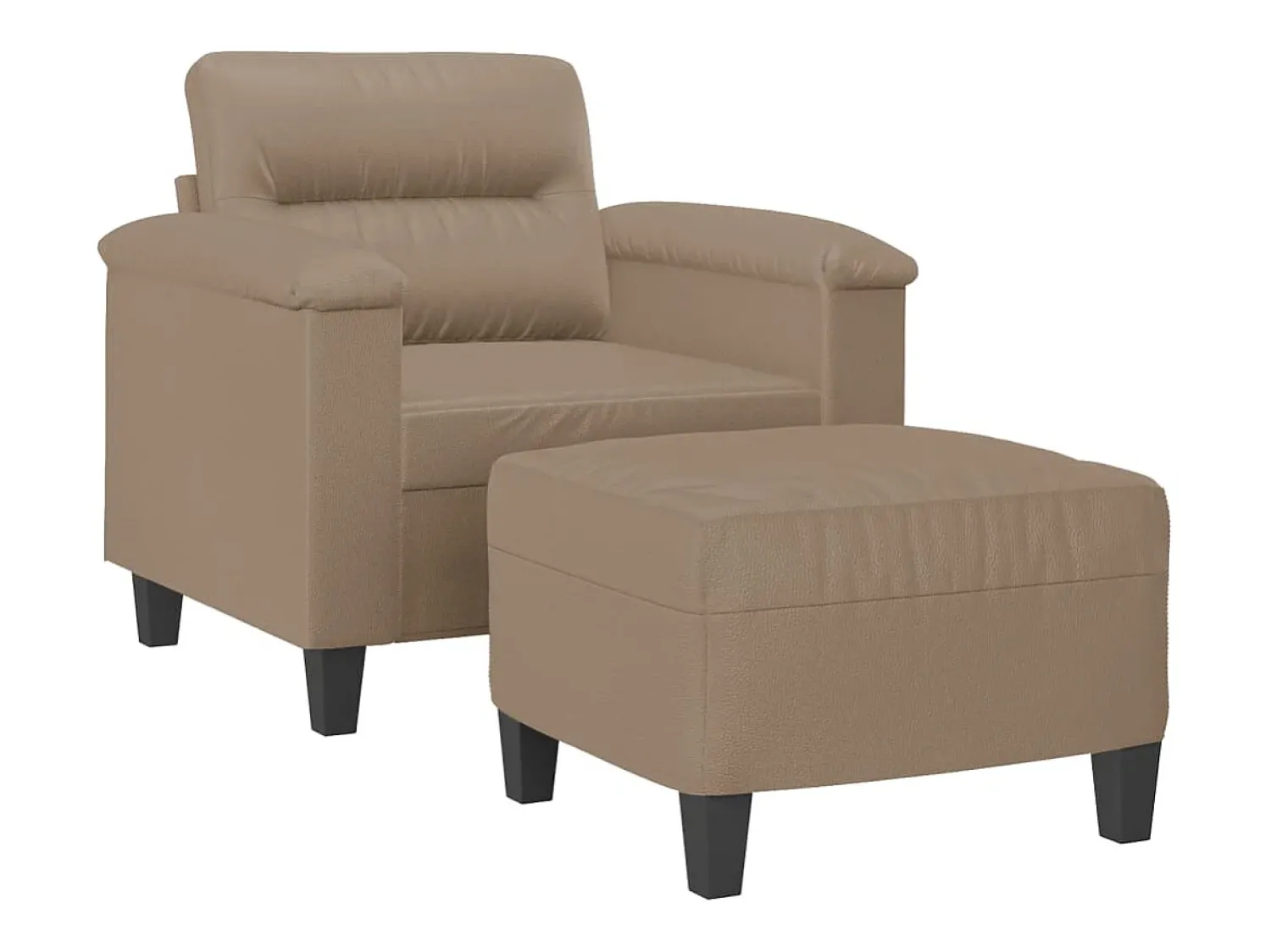 Online Poltrona com apoio de pés 60 cm couro artificial cappuccino PT699867 Castanho