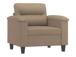 Online Poltrona com apoio de pés 60 cm couro artificial cappuccino PT699867 Castanho
