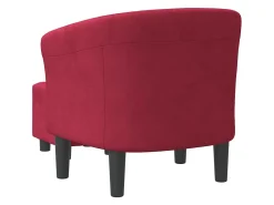 Poltrona com apoio de pés veludo -tinto PT582726^ Poltrona