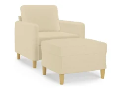 Poltrona com apoio de pés 60 cm tecido cor PT518704^ Poltrona