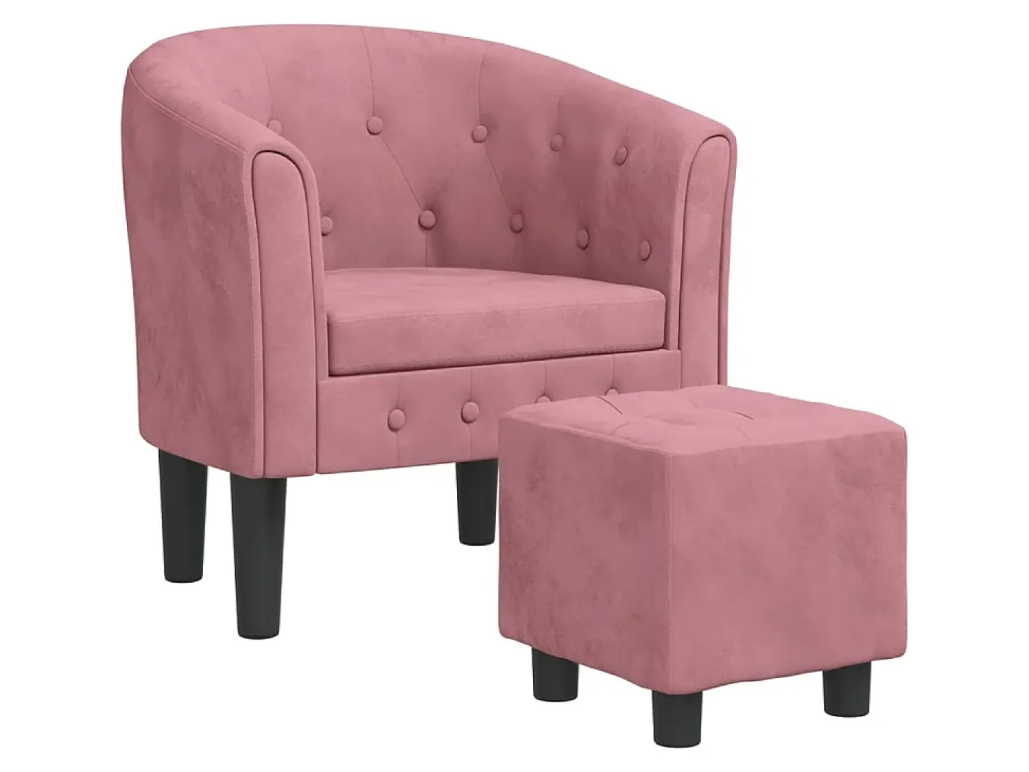 Poltrona* Poltrona com apoio de pés veludo PT166407 Rosa